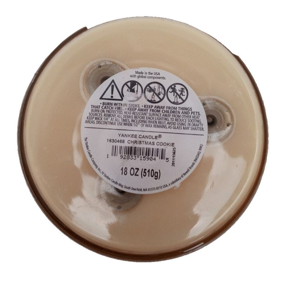 NEW Yankee Candle Christmas Cookie three Wicks 18oz Jar Candle w Topper - Picture 4 of 6
